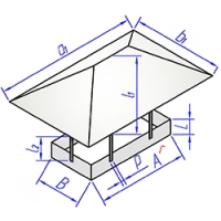 Купить зонт прямоугольного сечения с коньком оптом | ПРОТОРГ