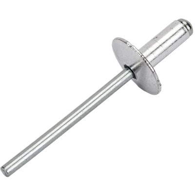 Рекомендуем купить Заклепка вытяжная открытая 4x10 с увеличенным бортом 12 мм, алюминий / оц. сталь