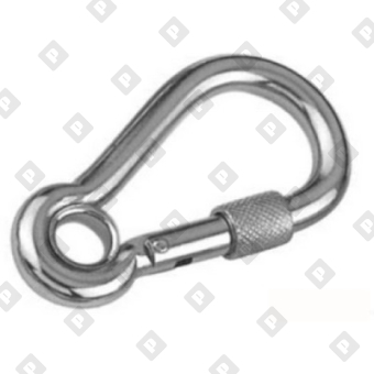 Карабин пружинный с резьбовой предохранительной втулкой и кольцом ART 8232 7x70, нерж. сталь A4 - №1