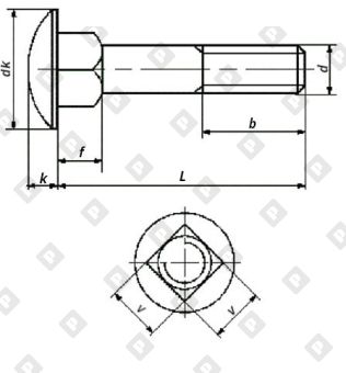 Болт DIN 603 M16x120 кл. пр. 8.8, оц. сталь, шт - №2