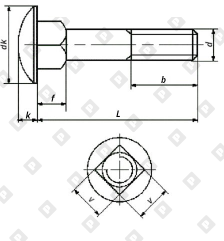 Болт DIN 603 M20x65 кл. пр. 8.8, шт - №2