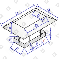 Зонт прямоугольного сечения скошеный - №1