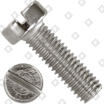 Винт DIN 84 М3x6 с цилиндрической головкой и прямым шлицем, кл. пр. 4.8, оц. сталь - №1