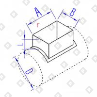 Врезка прямоугольного сечения прямая в круглый воздуховод - №1