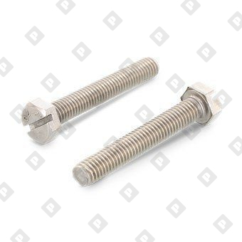 Болт DIN 933 SZ M5x50 с шестигранной головкой, прямым шлицем и полной резьбой, нерж. сталь A2 - №1