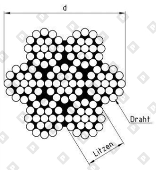 Трос ART 8382 (DIN 3060) Ø4 мм, конструкция 7х19, нерж. сталь А4 - №2