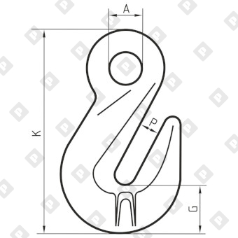 Крюк грузовой укорачивающий 21.2 т, кл.пр. 8 - №2