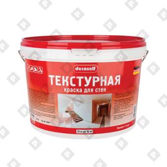 Краска текстурная декоративная акриловая Pufas Decoself (16 кг) фр. 1-1.5 мм - №1