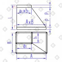 Переход прямоугольного сечения тип 3 - №1
