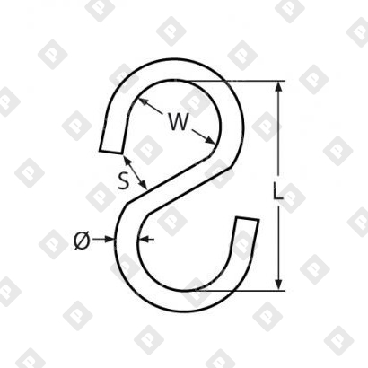 Крючок S-образный 3мм симметричный ART 814070, нерж.сталь А2 - №2