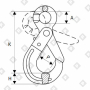 Крюк самозакрывающийся с проушиной 5.3 т, кл.пр. 8