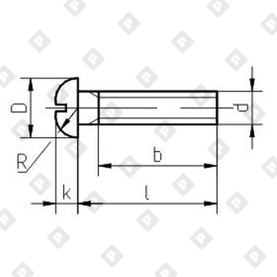 Винт ГОСТ 17473 исполнение 1 М3x8 с полуцилиндрической головкой и прямым шлицем, кл. пр 5.8, оц. сталь - №2