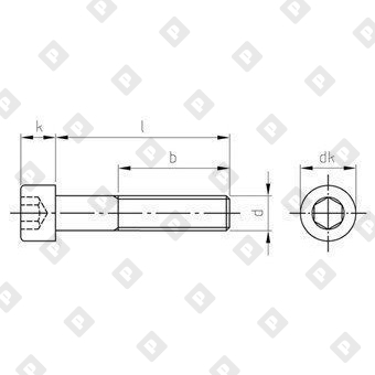 Винт DIN 912 М10x50 с неполной резьбой и цилиндрической головкой с внутренним шестигранником, нерж. сталь A2 - №4