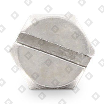 Болт DIN 933 SZ M5x50 с шестигранной головкой, прямым шлицем и полной резьбой, нерж. сталь A2 - №2