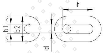 Цепь короткозвенная DIN 766 Ø8x24, нерж. сталь A4 - №3