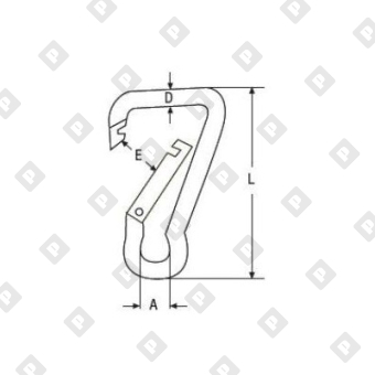 Карабин ассиметричный ART 814841 10x100, нерж. сталь A4 - №2